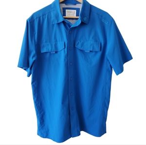 Gillz Lightweight Fishing Short Sleeve Blue Button Up Shirt Men's Sz M